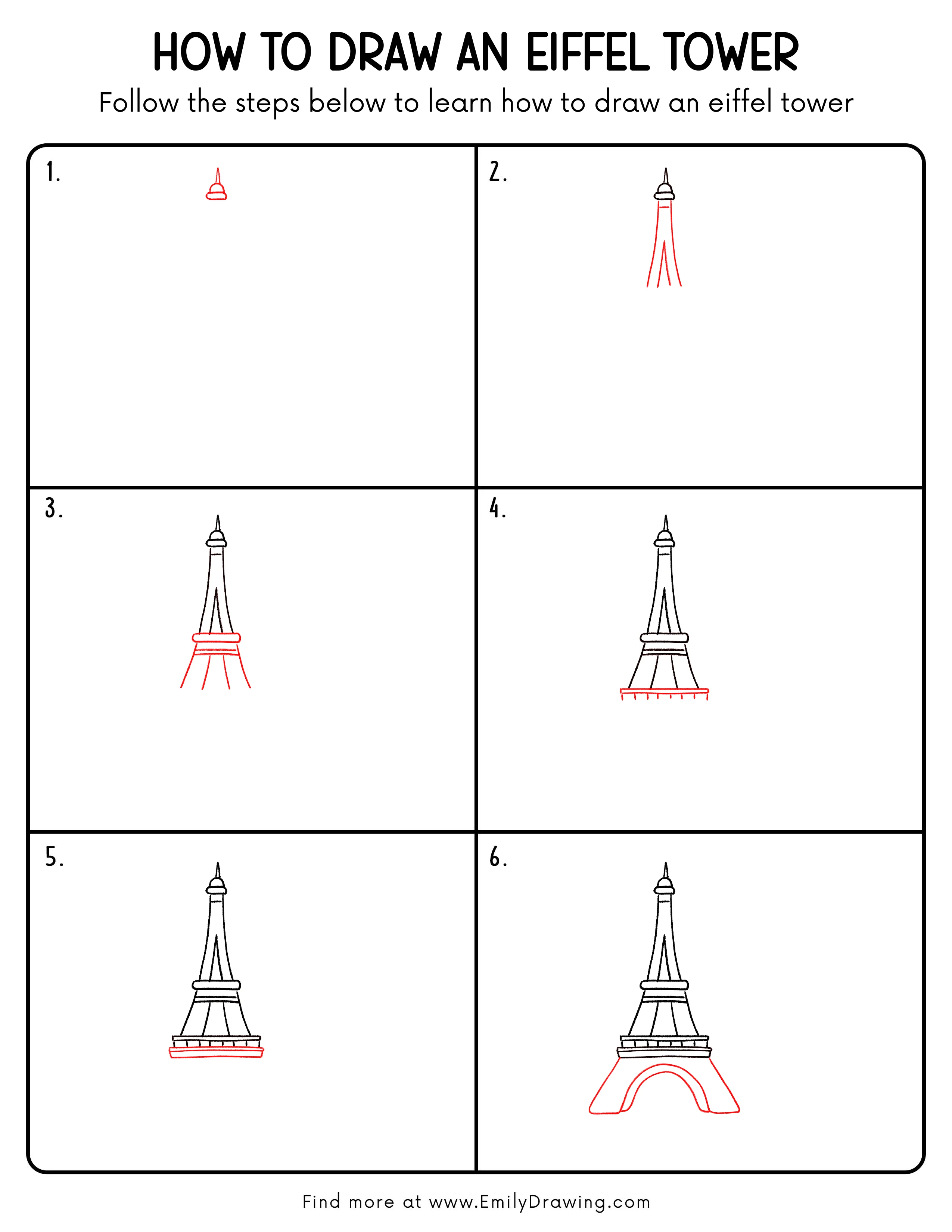 Printable Eiffel Tower Drawing Guide